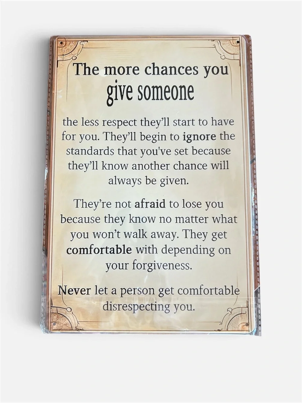 Inspirational Wall Sign - Beige Motivational Quote